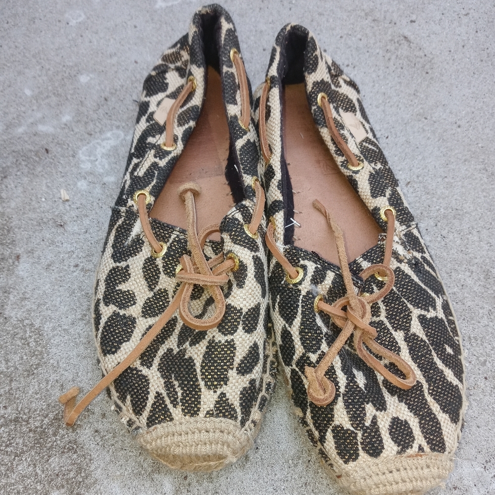 Sperry Topsiders Metallic Leopard Espadrilles 8.5M